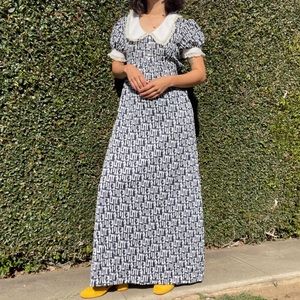 Vintage cottagecore chess dress